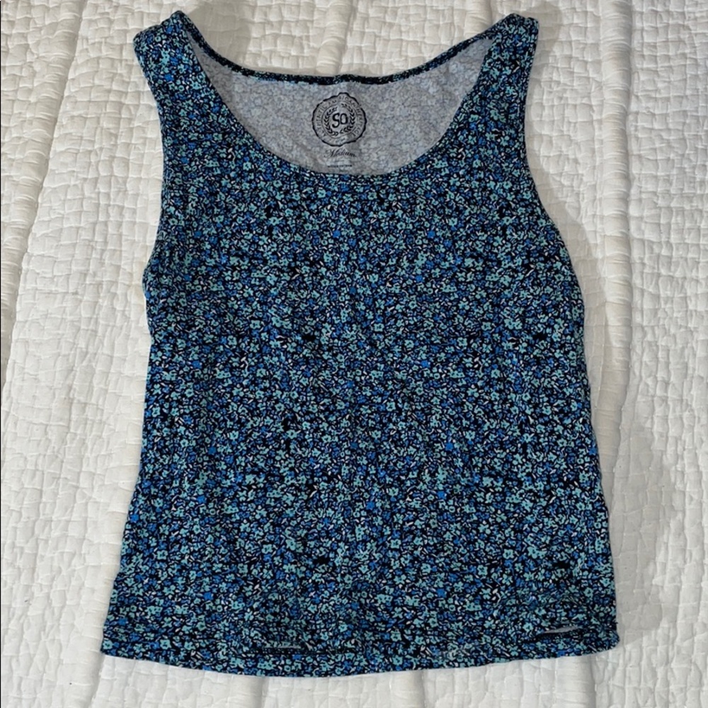 Floral Print Crop Tank Top